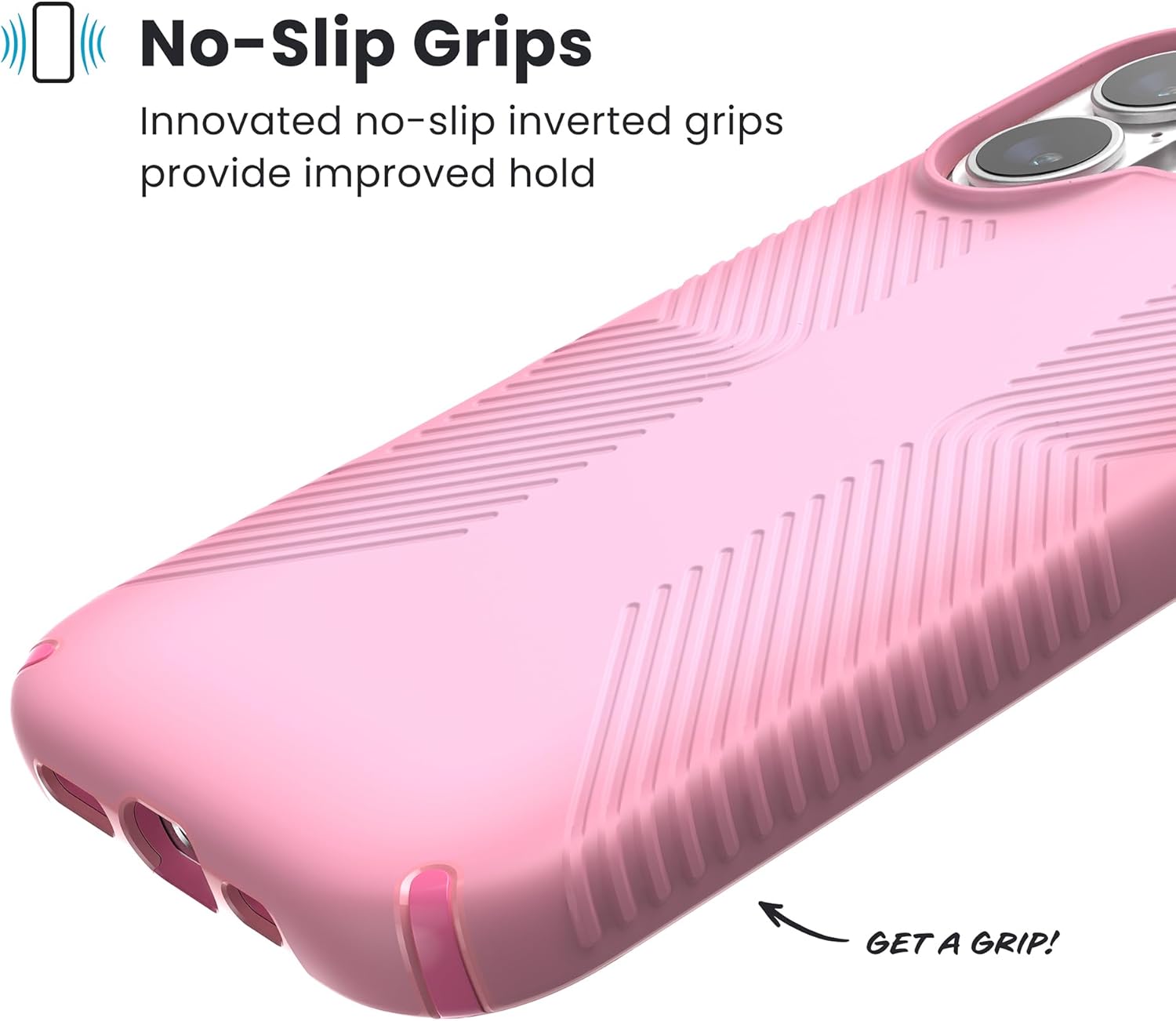 Speck Presidio LUX Grip for iPhone 17 Case, MagSafe-Compatible, Slim Protective Case, IBIS Pink/Dark IBIS/KANOM Green