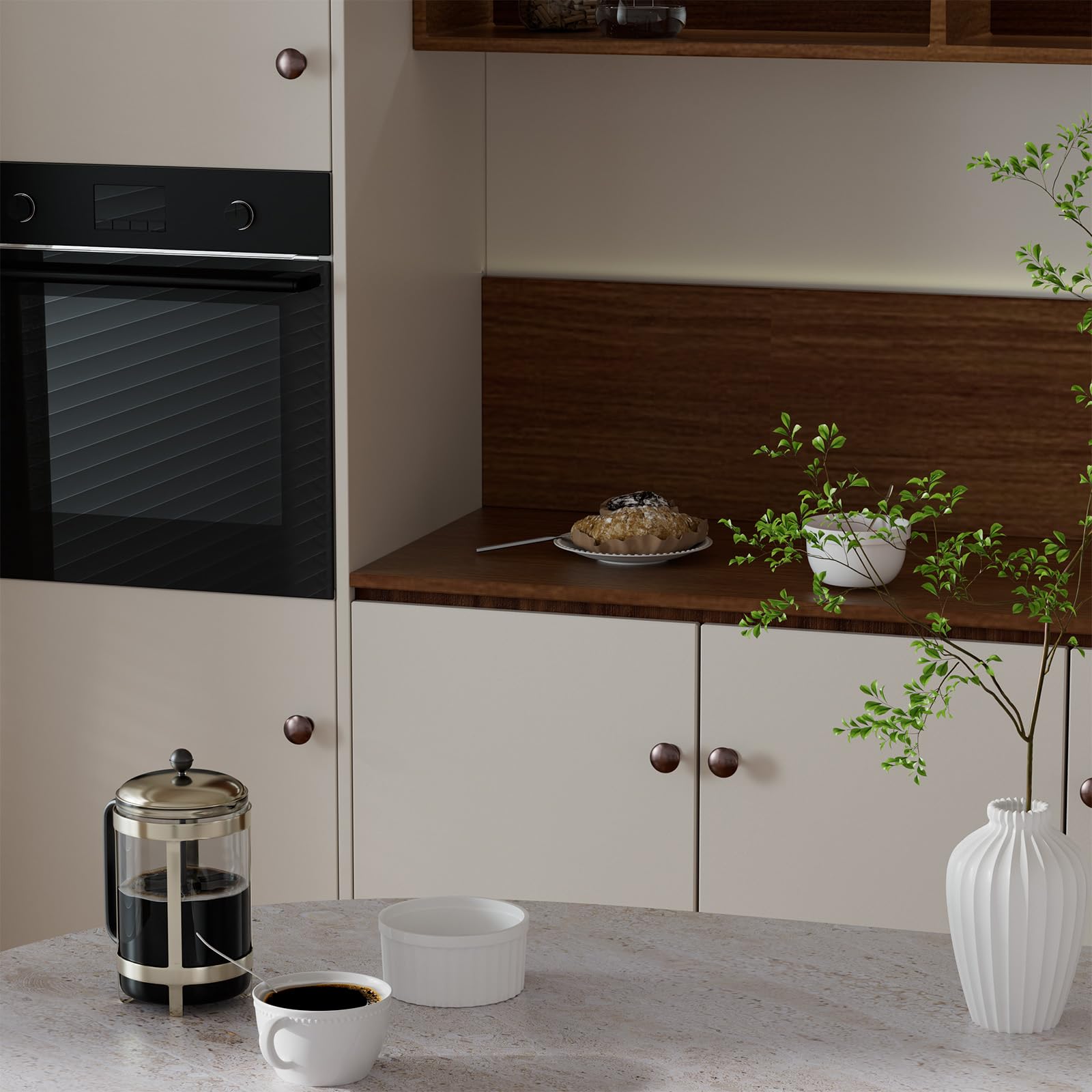 LONTAN 20 Pomos de Bronce Frotados Con Aceite para Muebles - Modernos para Cocina, Cajones, Puertas, Dormitorio y Baño