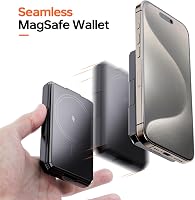 Xlayout Mágneses Pénztárca MagSafe-hez RFID Védelemmel - iPhone Kártyatartó Állvánnyal, 4 Kártya Tárolására, Fényképtartóval, Fekete 4