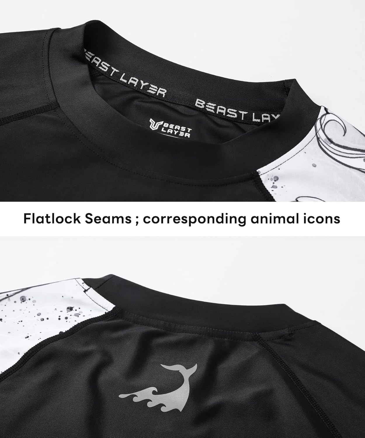 HUGE SPORTS Men's Swim Shirts Long Sleeve UPF 50+ Rash Guard Sun Shirts UV Sun Protection