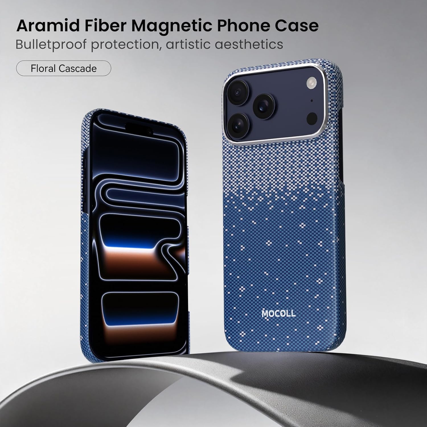 MOCOLL iPhone 17 Pro Case (6.9") – MagSafe Compatible, 36 Strong N52SH Magnets, Military-Grade Drop Protection, Matte Anti-Fingerprint Finish, Blue Kevlar Shockproof Slim Case (iPhone 17 Pro Max)