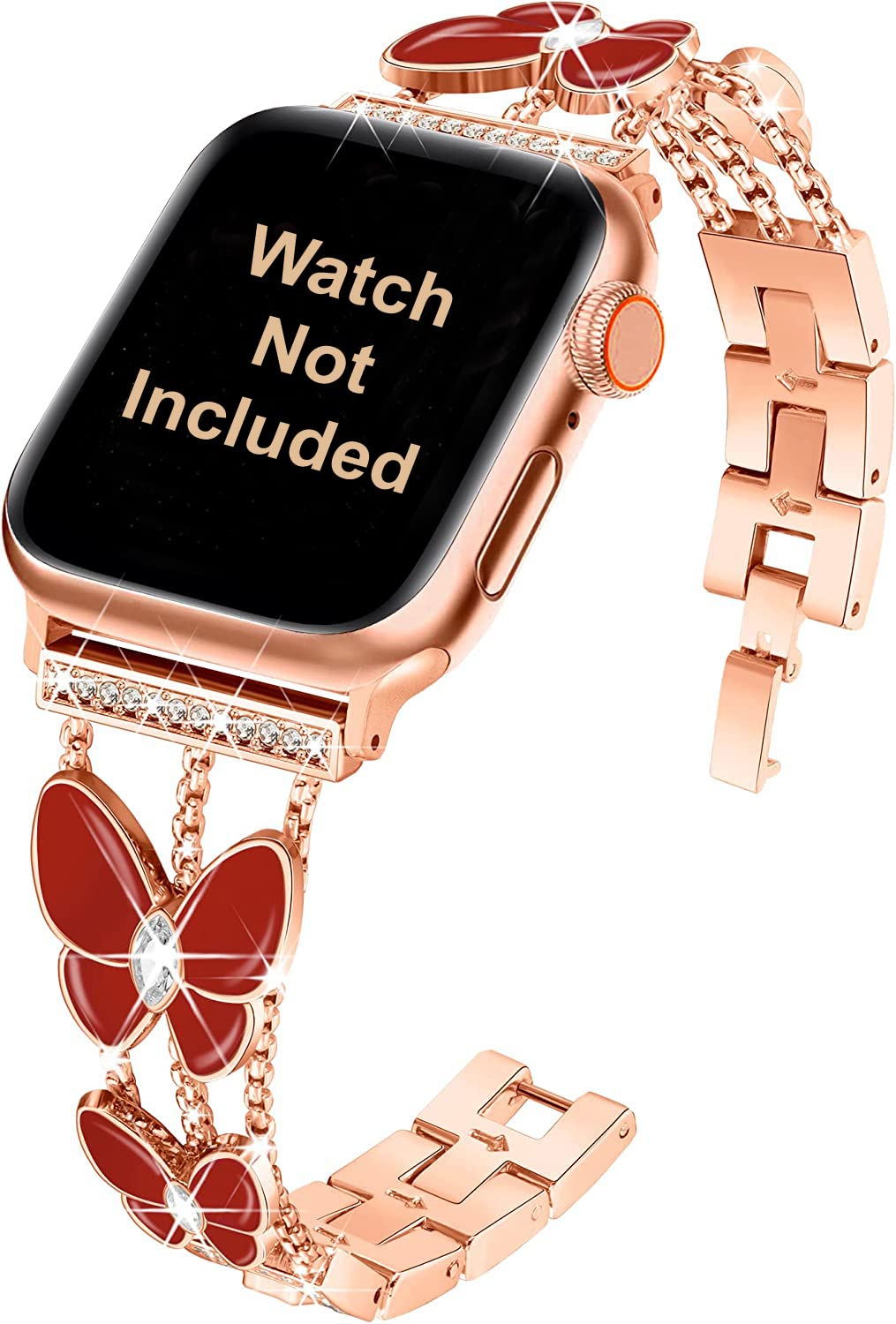 Zitel Bling Band Compatible with Apple Watch Straps for Women Girls, for Series 10 42mm, 41mm 40mm Series 9|8|7|6|5|4|3|2|1|SE2, Resin Butterfly Rhinestone Bands (B0BQCTGBFN) Amazon Price History, Amazon Price Tracker