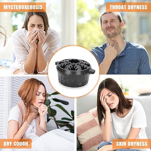 Miniatura 6 de Vaporizador de estufa de leña de hierro fundido de 2.5 cuartos de galón con tapa de apertura grande, color gris escamas