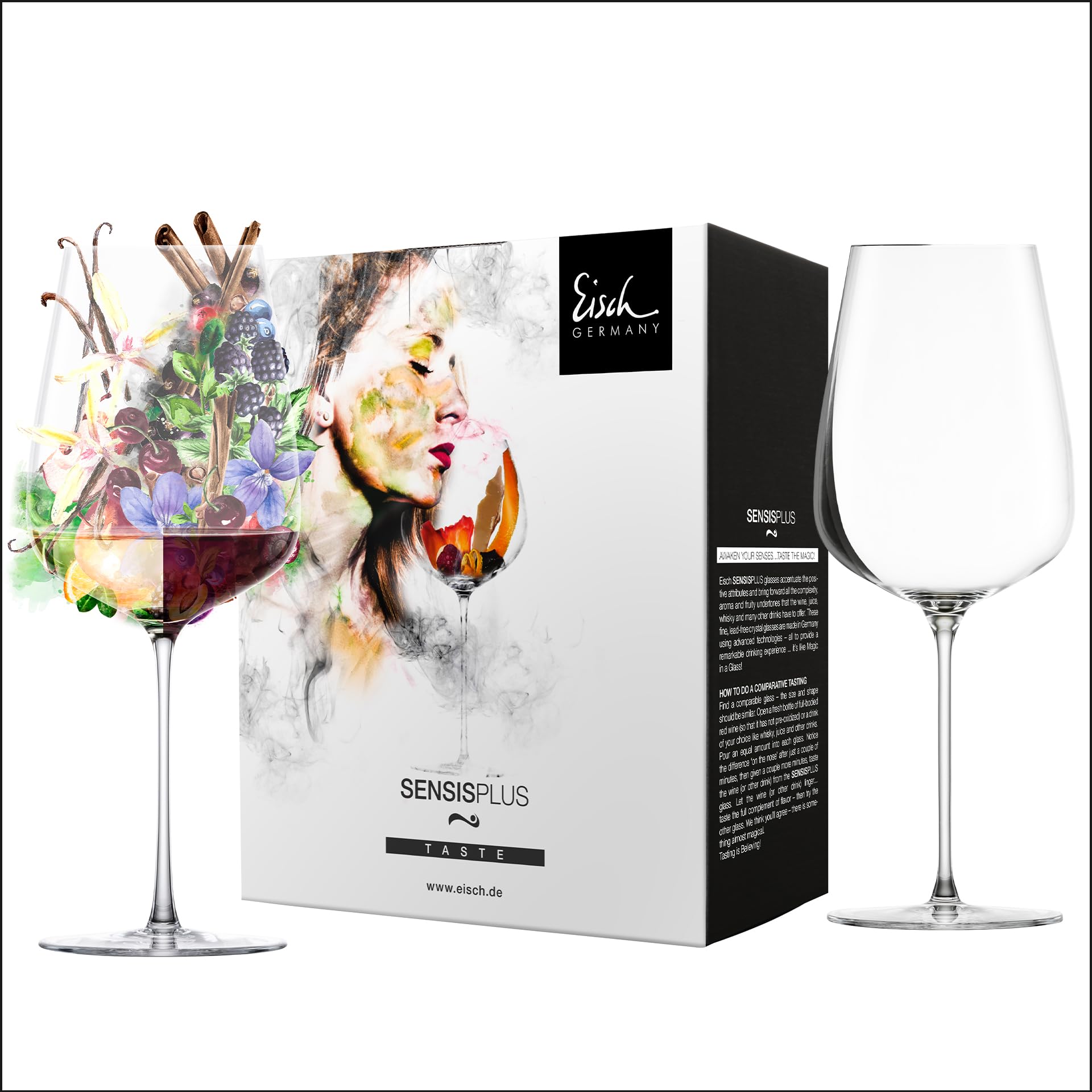 EISCH Allroundweinglas Essenca Sensisplus Kraftvoll & Reichhaltig (2 Stück), Weingläser für vollmundige Rotweine, spülmaschinenfeste Kristallgläser, Made in Germany (Art.-Nr. 180096)