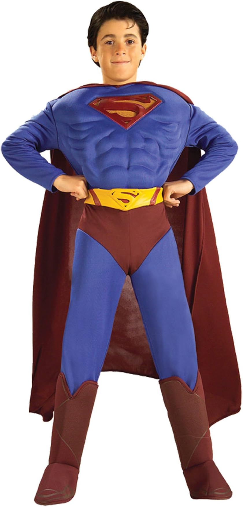 DC Comics Deluxe Muscle Chest Superman Child's Costume, Medium