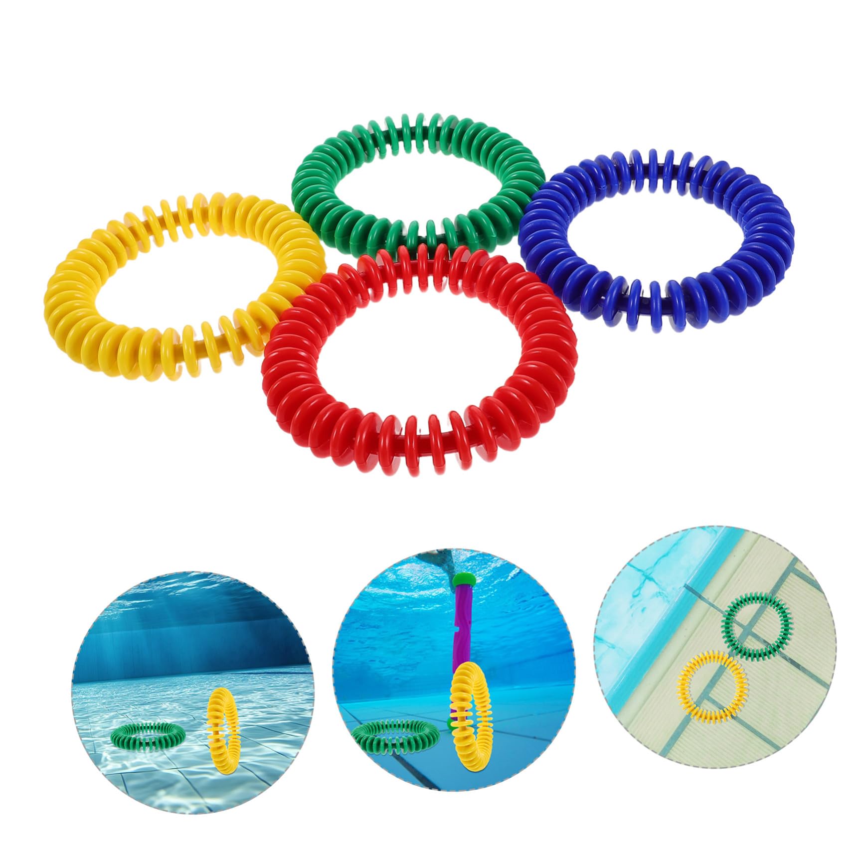 Beaupretty 4 Pièces Jeux de Plongée pour Garçon Fille Anneaux de Jet Bouées de Natation Anneaux de Natation pour Entraînement Aquatique