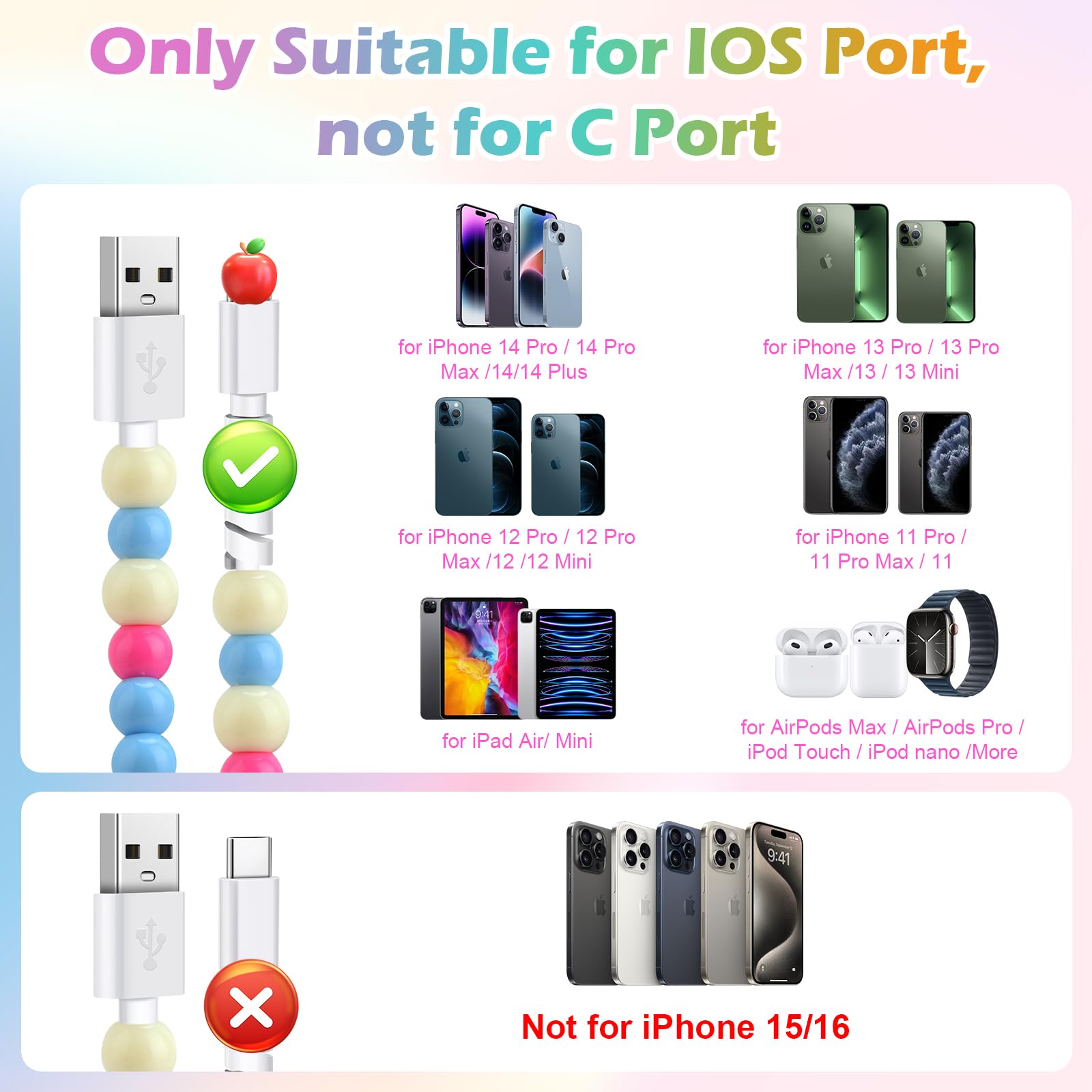 Aolcev 3.3FT for iPhone Charging Cable [MFi Certified] Durable