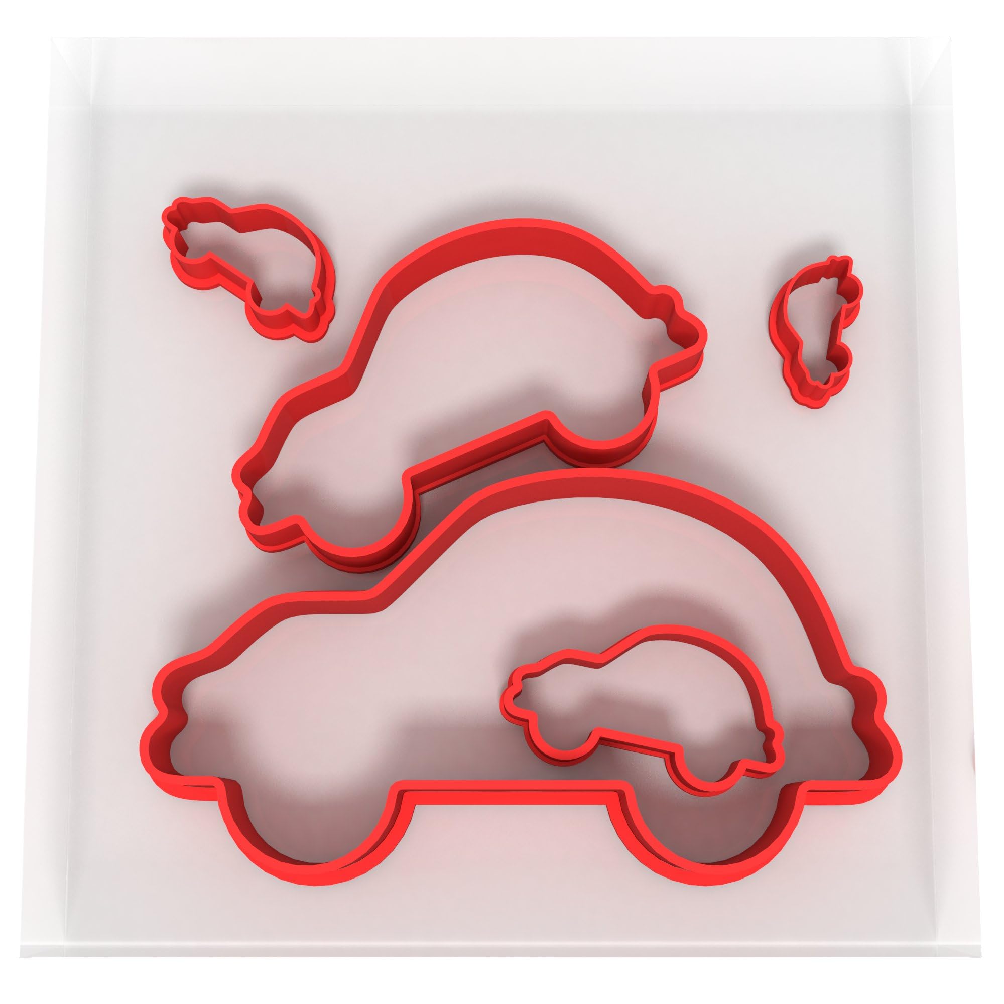 Custom Cutters Car Shape Cutters | Set of 5 Plastic Cutter for Baking, Fondant, Clay, Pastry, Icing, Jewellery (1.5/2/3/5/8CM)