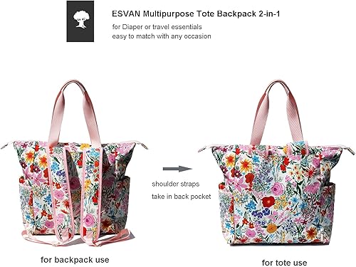 Miniatura 3 de Bolsa de pañales Totepack Mochila 2 en 1 para mujer, multifuncional, de gran capacidad, con bolsillos aislados, viaje