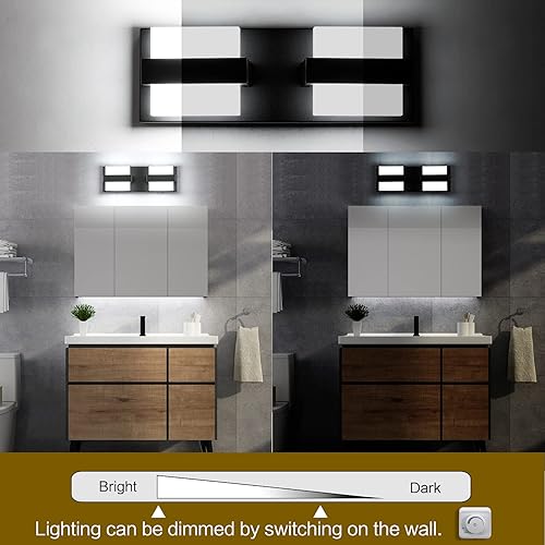 Miniatura 10 de SOLFART Luces LED de tocador modernas para baño 6 luces sobre espejo lámpara de pared acrílica blanca 7248-6T ND