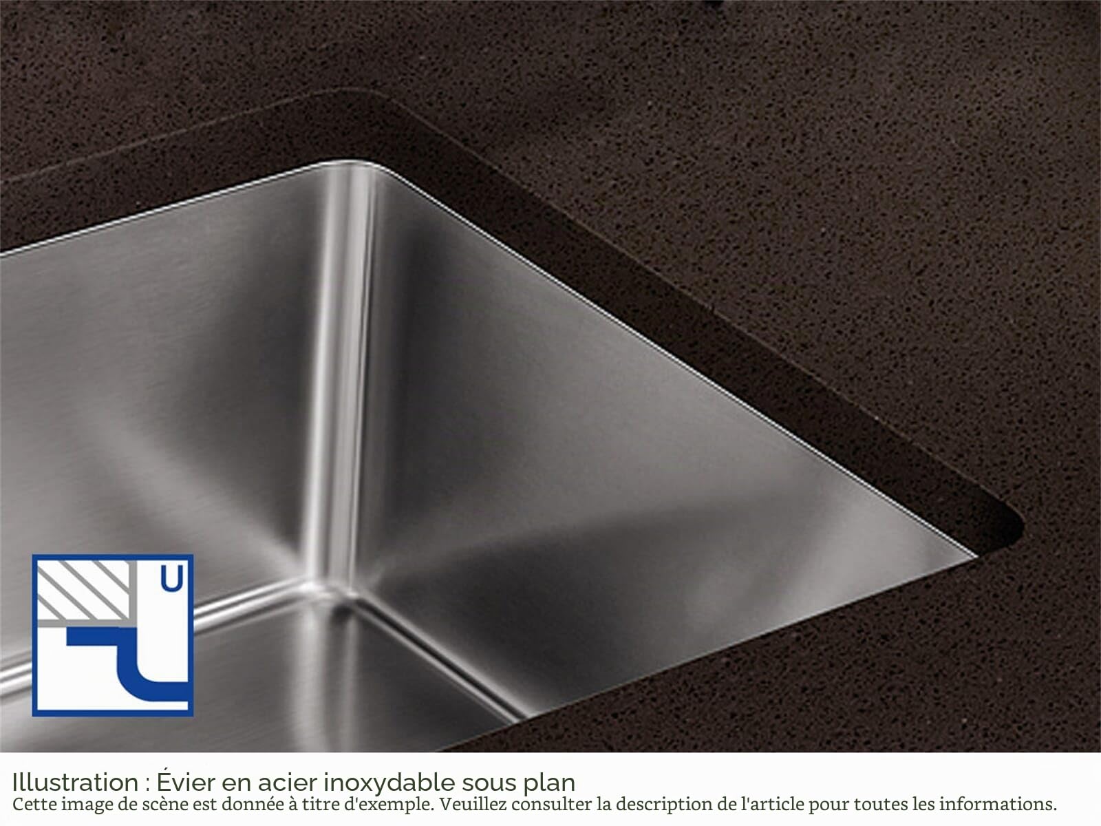 BLANCO SUPRA 400-U – Évier pour Meubles Bas de 45 cm de Large – Sous Plan – Finition Inox Brossé – 518201