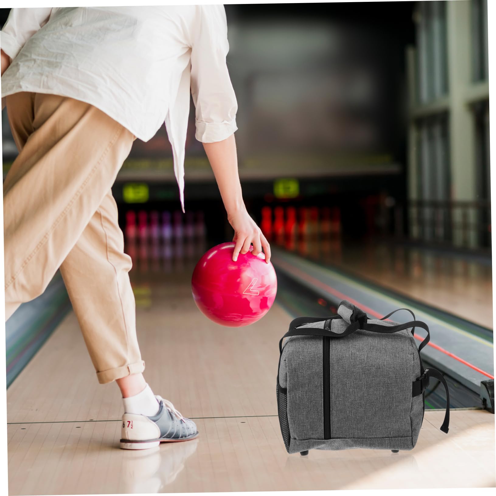 GOOHOCHY Handheld Bowling Ball Bag Large Capacity Oxford Cloth Storage Carrying Case Perfect for Outdoor Games
