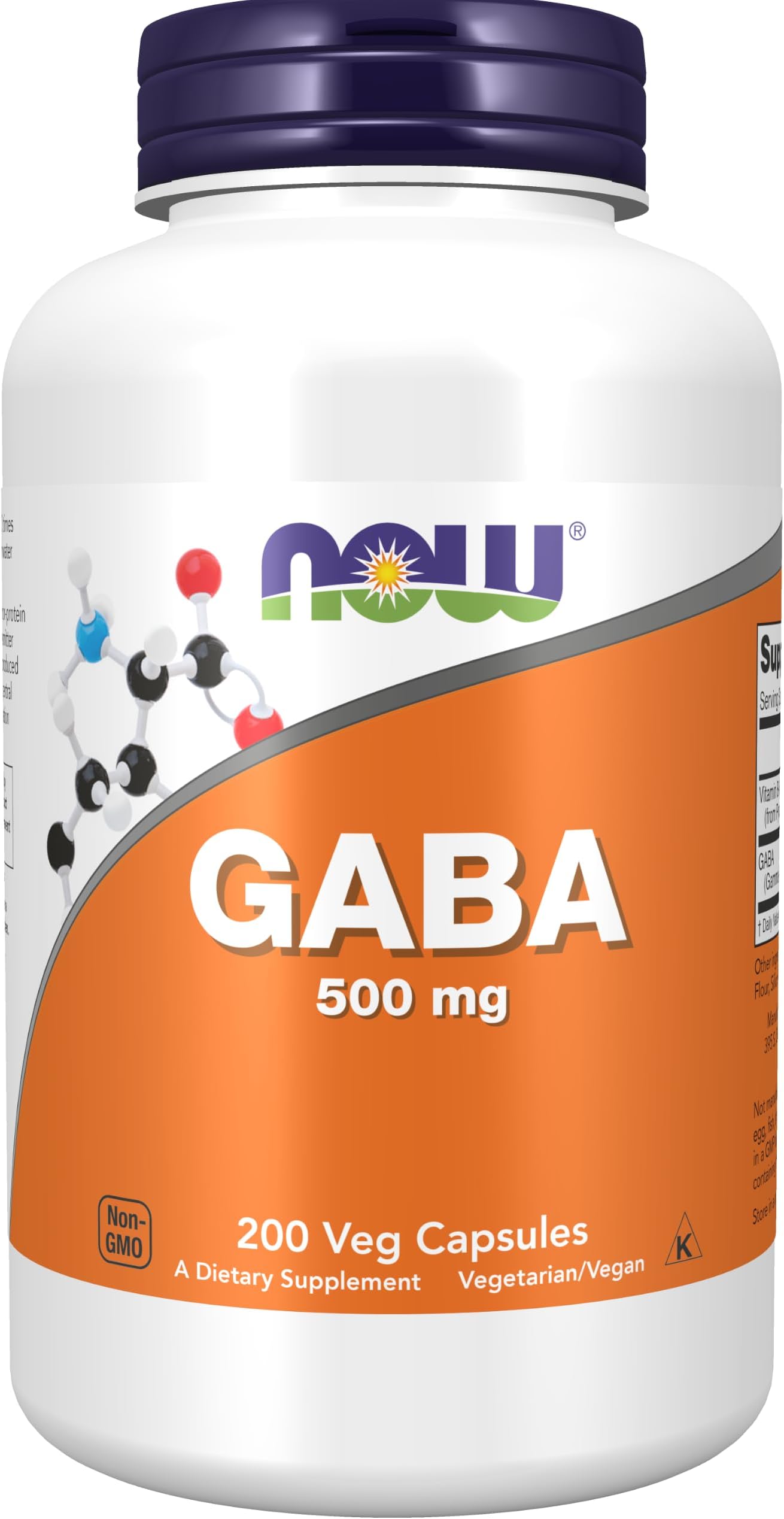 NOW Foods GABA 500mg 200 Capsules