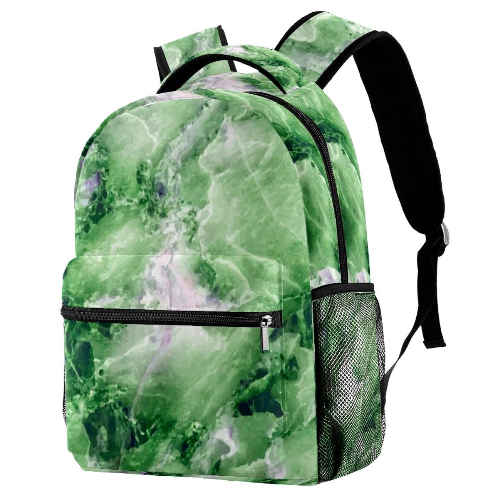 Sac à dos d'école marbre vert 40cm pour ado et voyage décontracté - 7