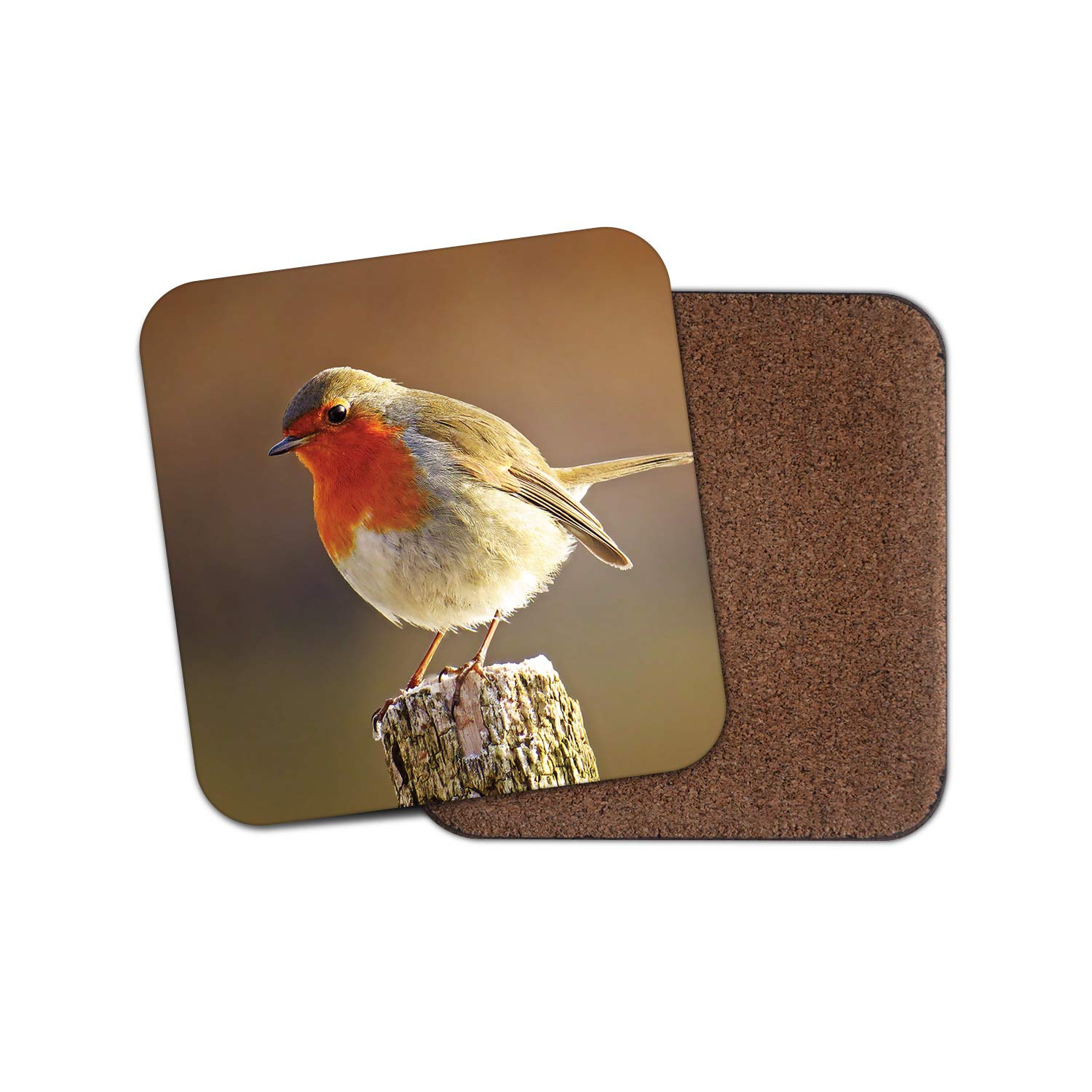 Destinationvinyl Multicolor 1 X Cute Robin Coaster - Bird Redbreast Twitcher Christmas Pretty Garden #8701