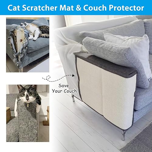 Miniatura 2 de NATUYA Protectores de muebles de gatos y gatos, cojín disuasorio de arañazos para gatos, elástico antiarañazos (gris oscuro, derecho)