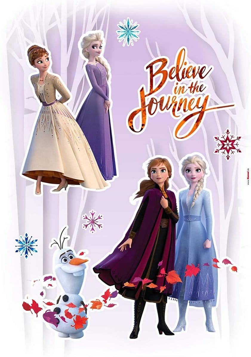 Komar Frozen Wall Sticker Believe in The Journey - Size 50 x 70 cm, Decorative Sticker, Sticker, Wall Decoration, Children's Room, Girl's Room, Disney - 14058h, Colourful