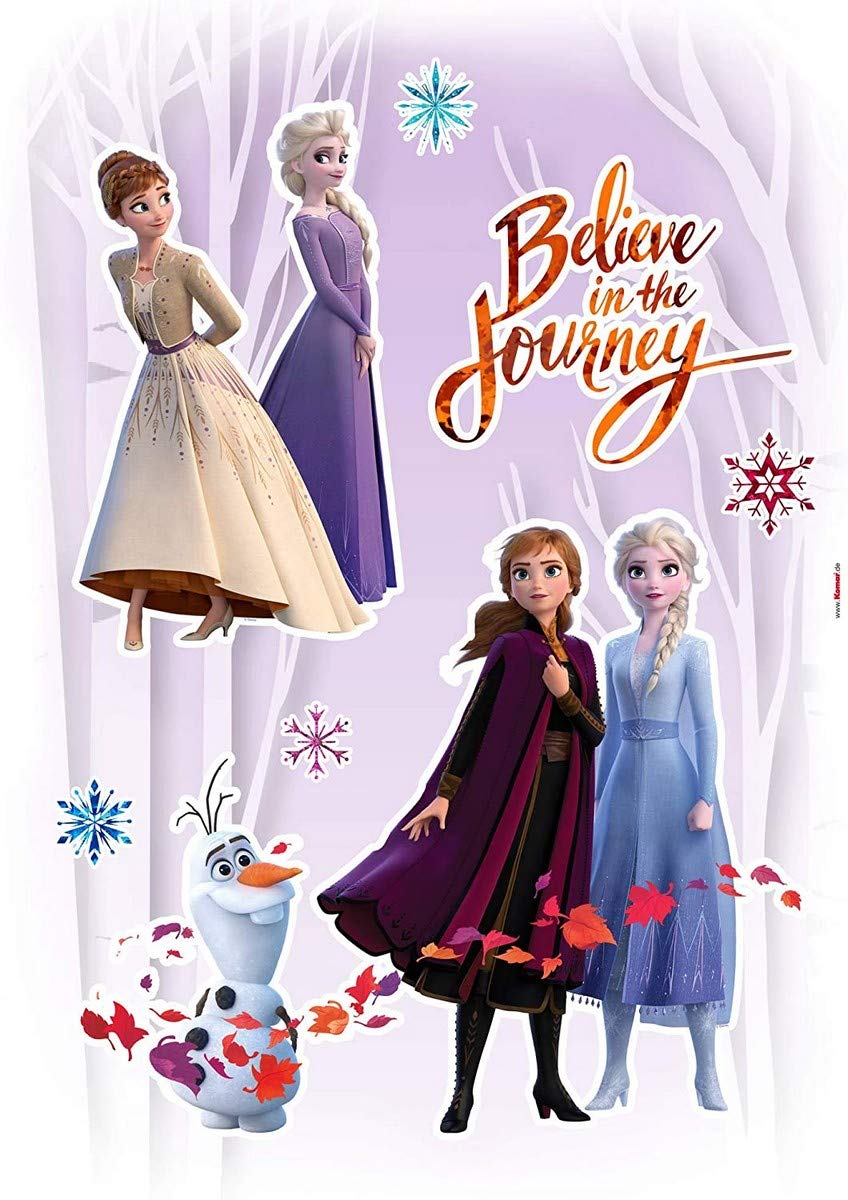 Komar Frozen Wall Sticker Believe in The Journey, Size 50 x 70 cm, Decorative Sticker, Sticker, Wall Decoration