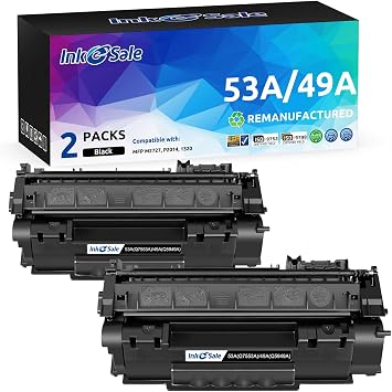 INK E-SALE Compatible Toner Cartridge Replacement for HP 49A Q5949A 53A Q7553A Black, 2 Pack, for use with HP LaserJet 1320 1320n 3390 P2015 P2015d P2015dn P2014 M2727 M2727nf MFP Printer Series