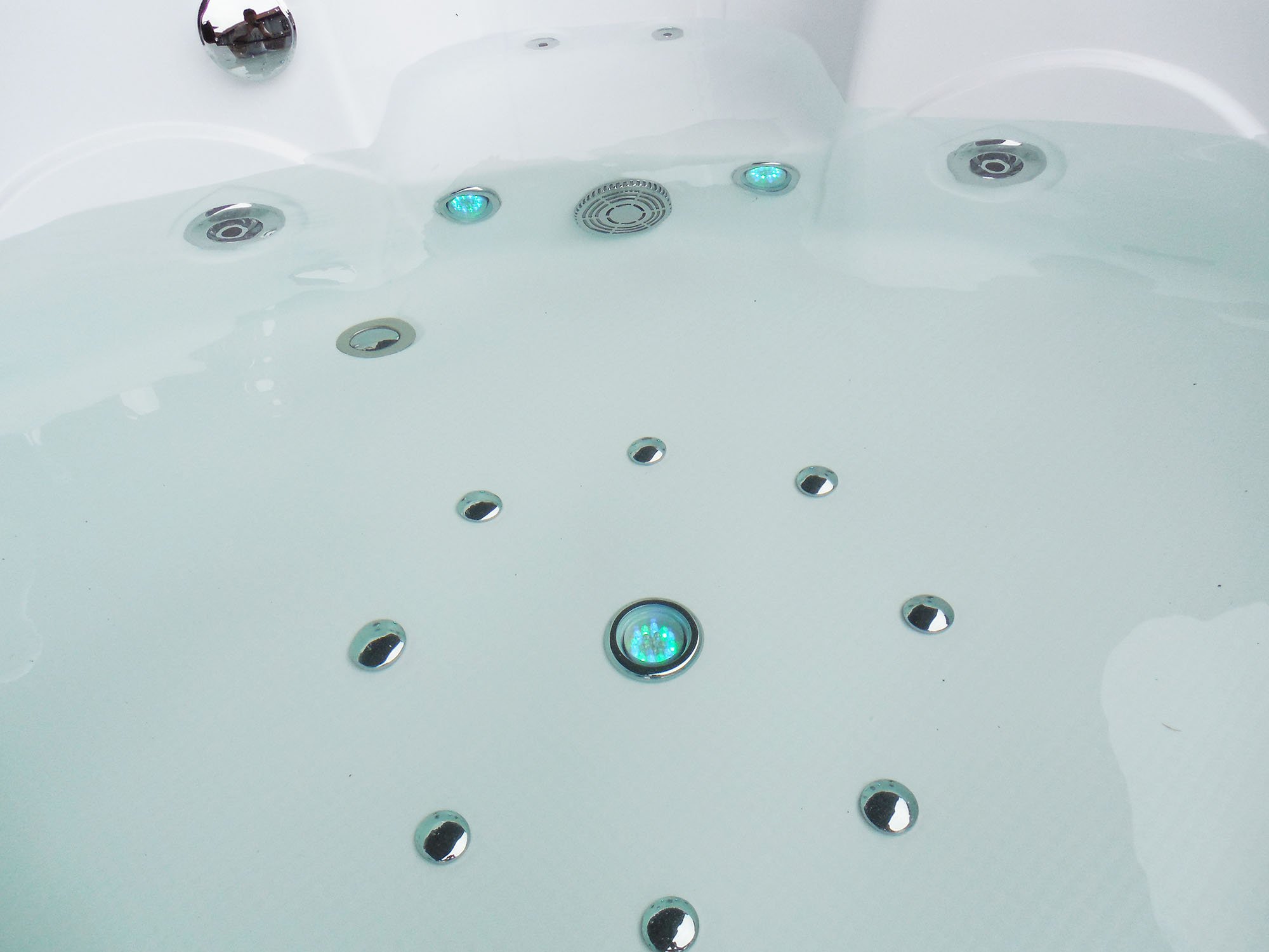 VASCA BAGNO IDROMASSAGGIO CROMOTERAPIA SPA DOPPIA POMPA 150 x 150 cm Athena