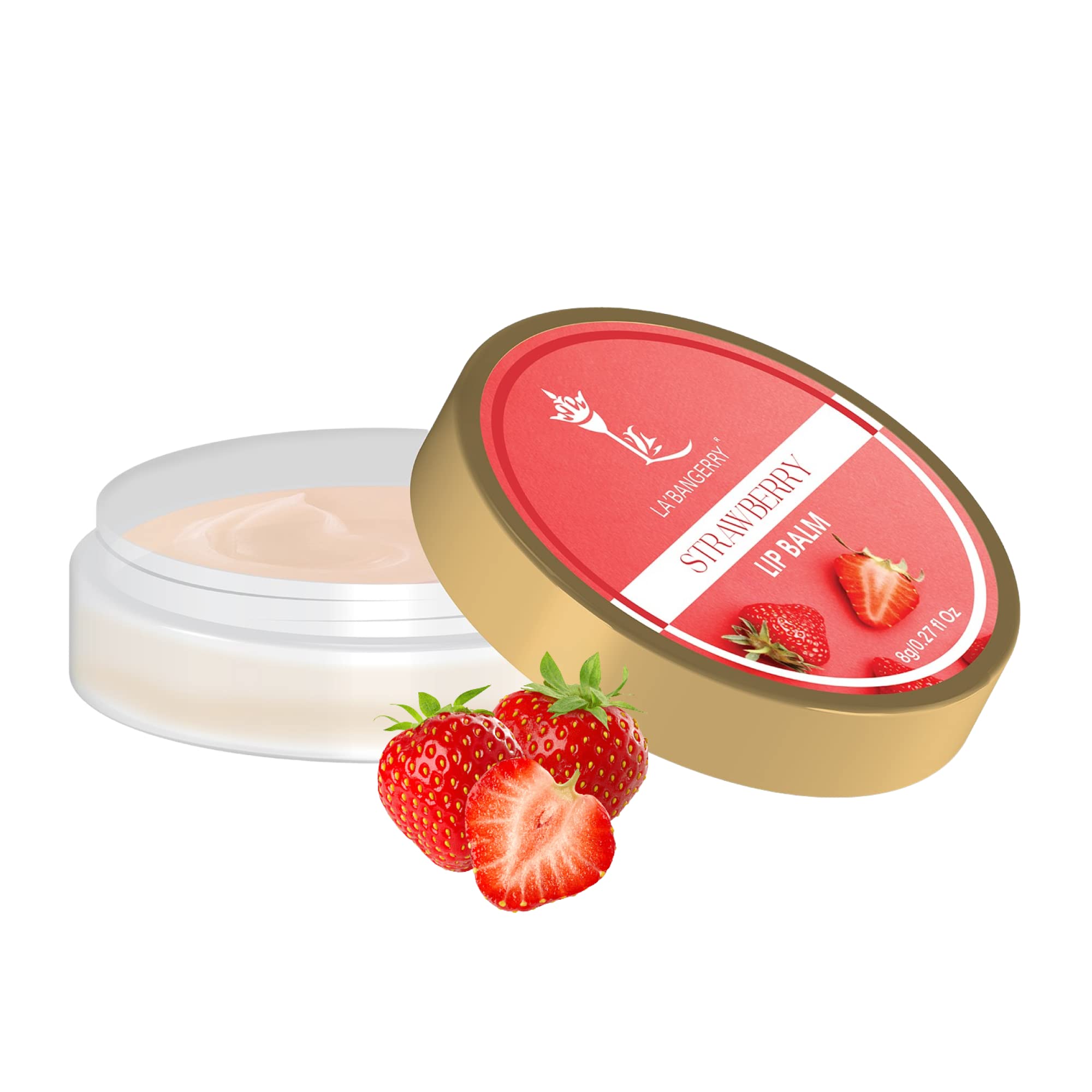 LA'BANGERRY Herbals Lip Balm - Strawberry | For Dry & Cracked Lips | 5g