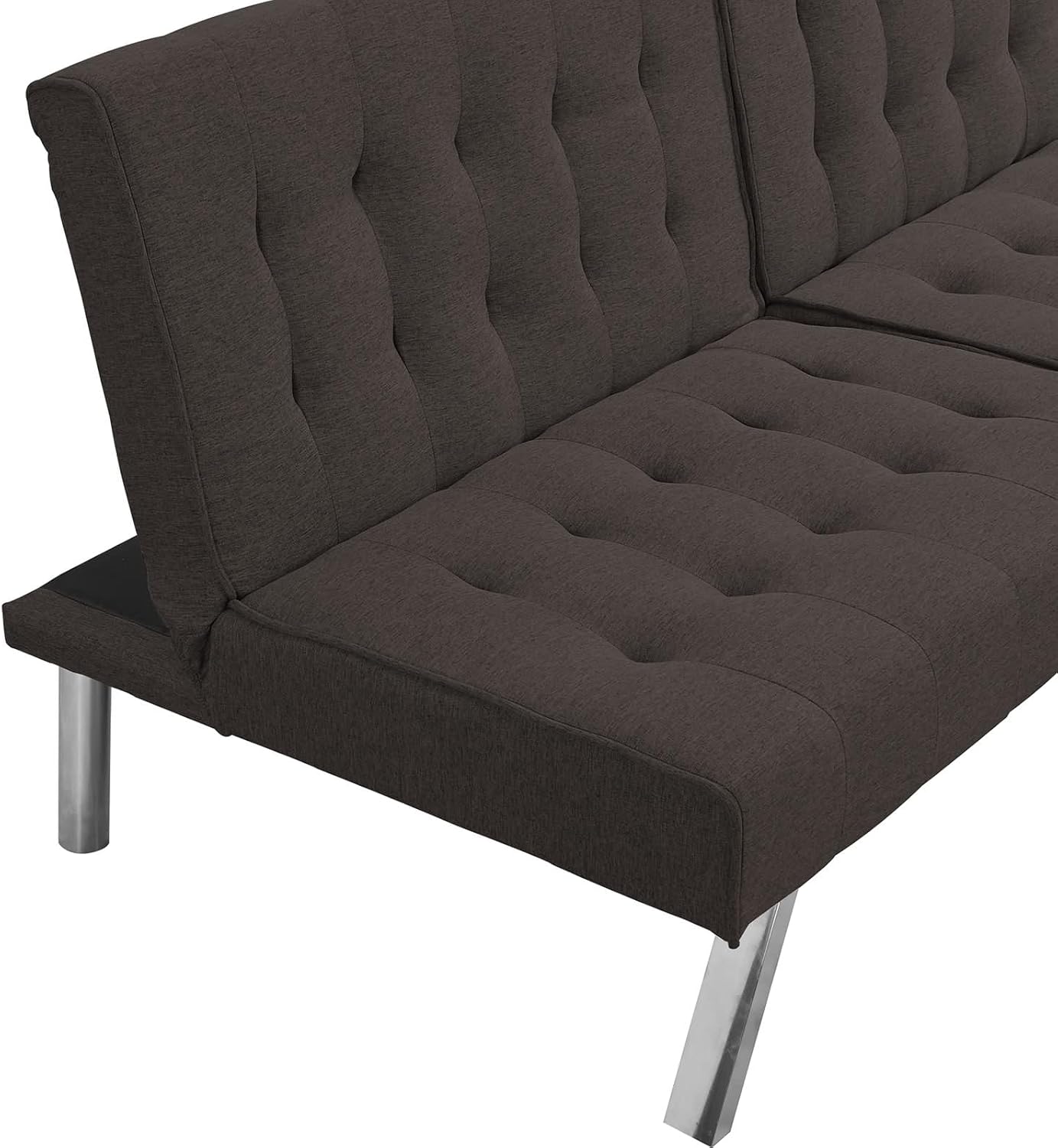 Daesar Coffee Bed Couches, Metal Frame, Stainless Leg, Futon, Sofa Bed Furniture for Small Space, Living Room, Bedroom, Studio, Apartment
