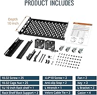 Vista 6 de Tecmojo 15U Wall Mount Rack,15U Rack 17.7 Inch Depth,Hold Up to 176 Lbs,Enclosed Wall Mount Rack Kit for 19 Inch Network,Server and AV Gear,Glass