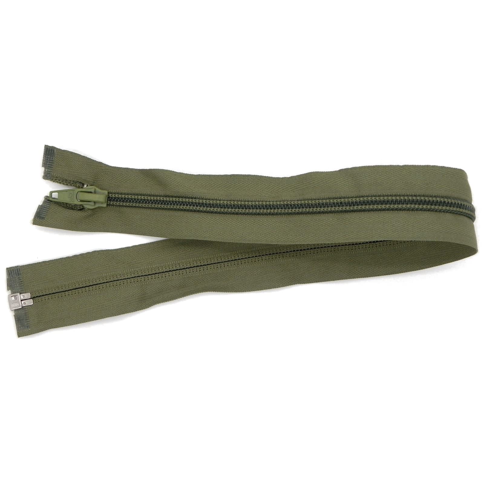 45 cm Zipper, Open Ended Separating Nylon Spiral Coil Zip, Size No #5 (Green, Olive)