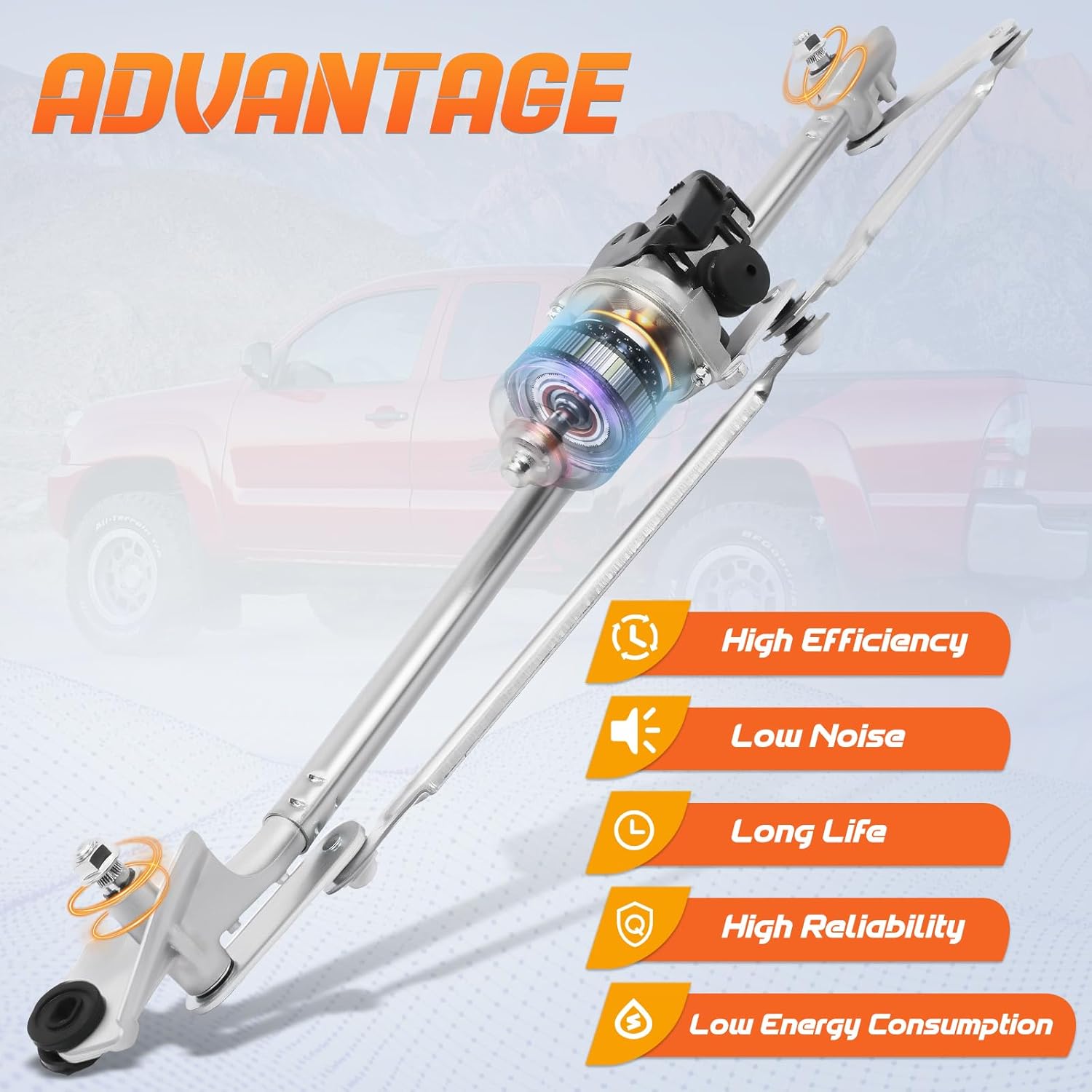 602-427AS Front Windshield Wiper Motor and Linkage Assembly Compatible with Toyota Tacoma 2005-2015# 8515004040, 85150-04041, 8515004042, 8511004040, 851100K060, 432054