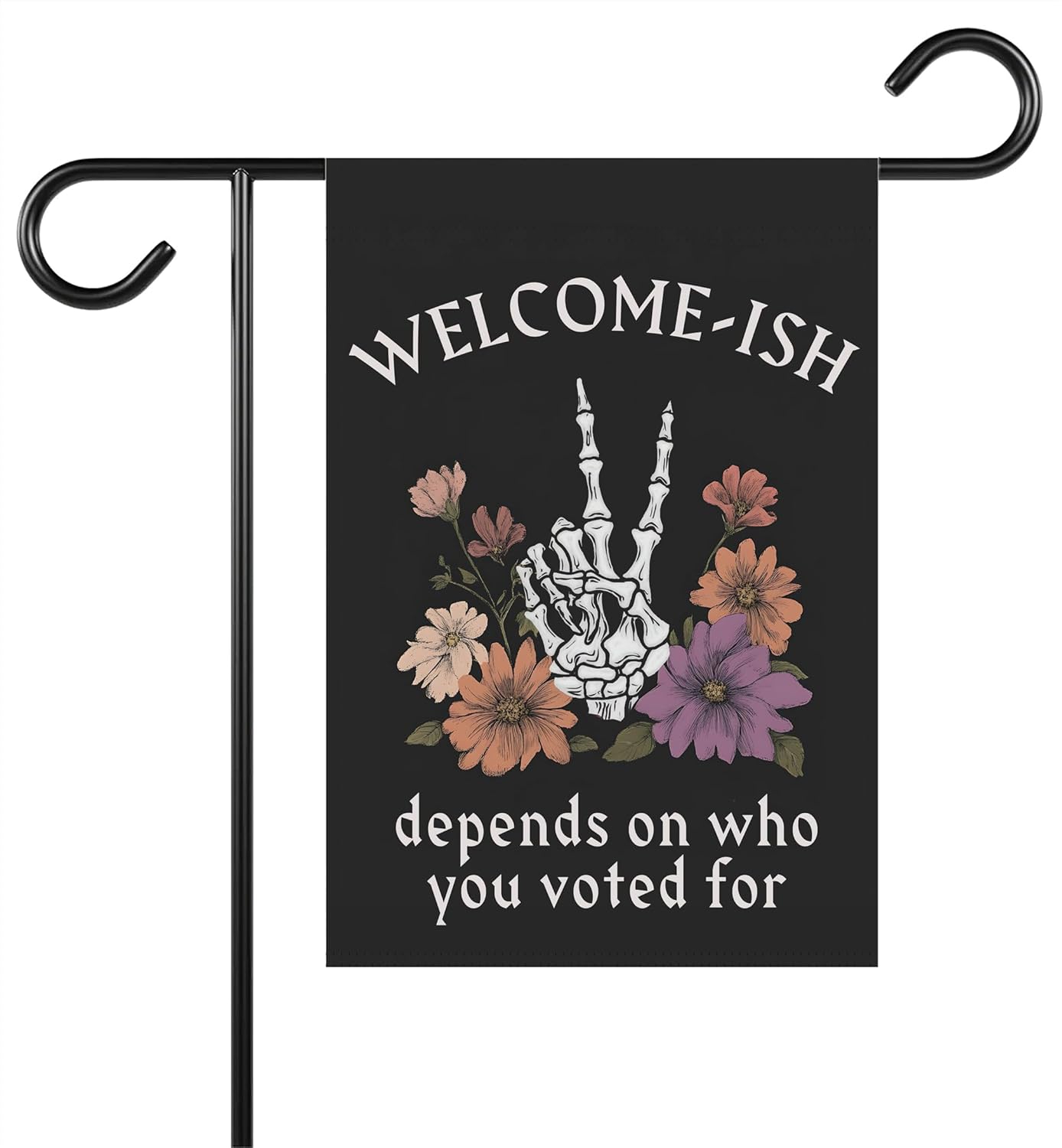 Welcome-Ish Depends On Who You Voted For Garden Flag - Anti Maga Donald Tru Flag - Liberal Leftist Social Justice Sign - Ideas Outdoor Decoration And Garden Terraces - Outdoor Yard Banner