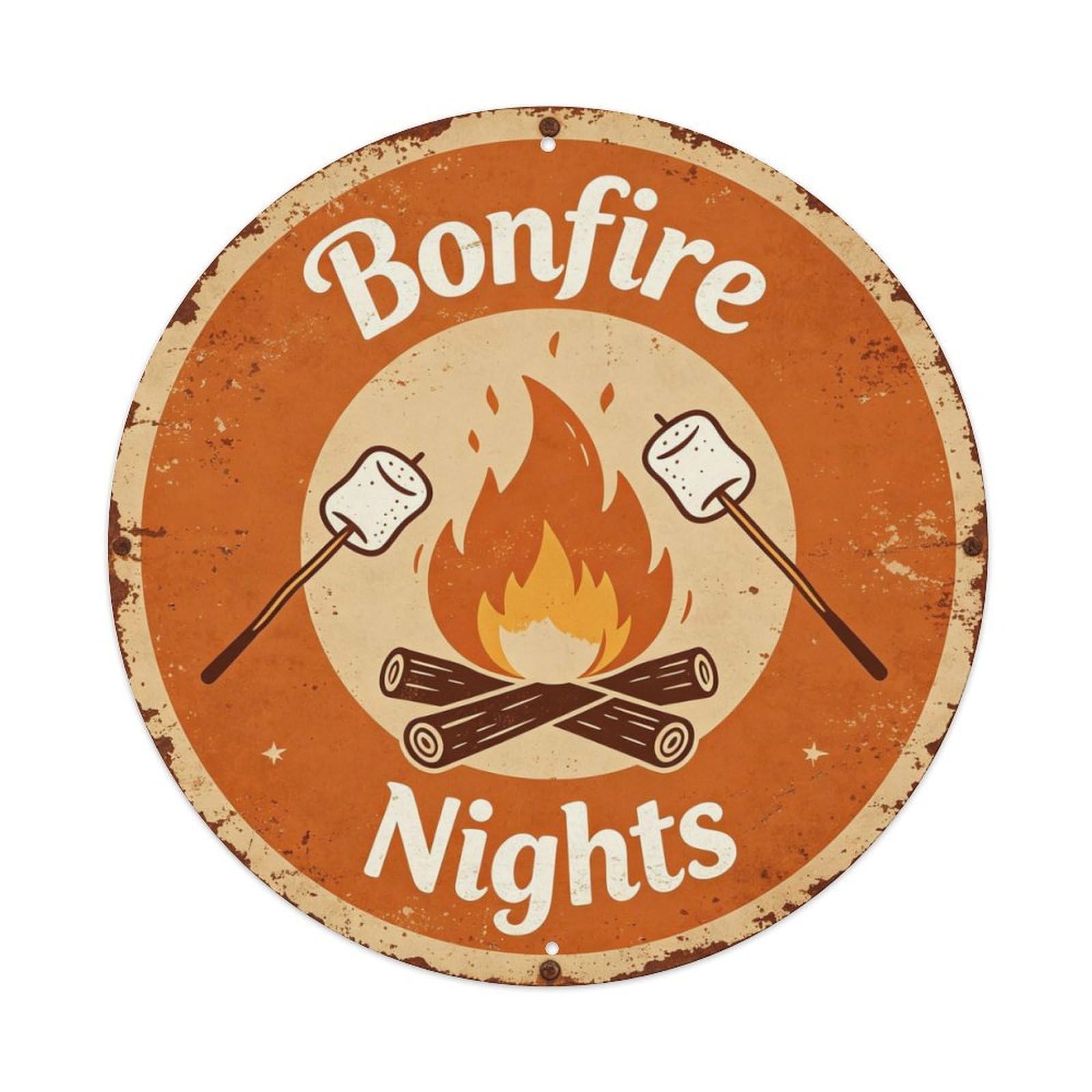 Vintage Camping Bonfire Nights Metal Tin Sign Plaque