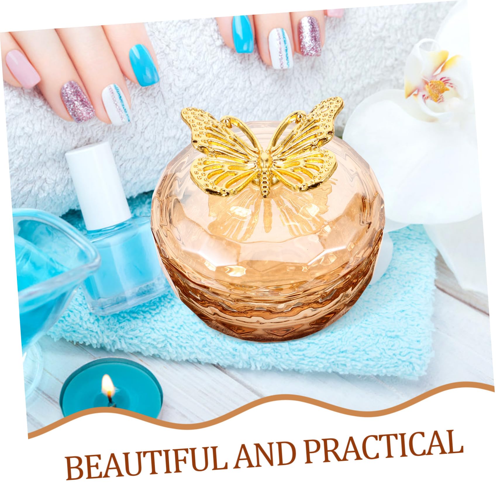 Set di 3 pennelli per nail art, accessori per manicure, accessori per unghie, in, per nail art, in, per unghie rotonde, in cristallo, in acrilico