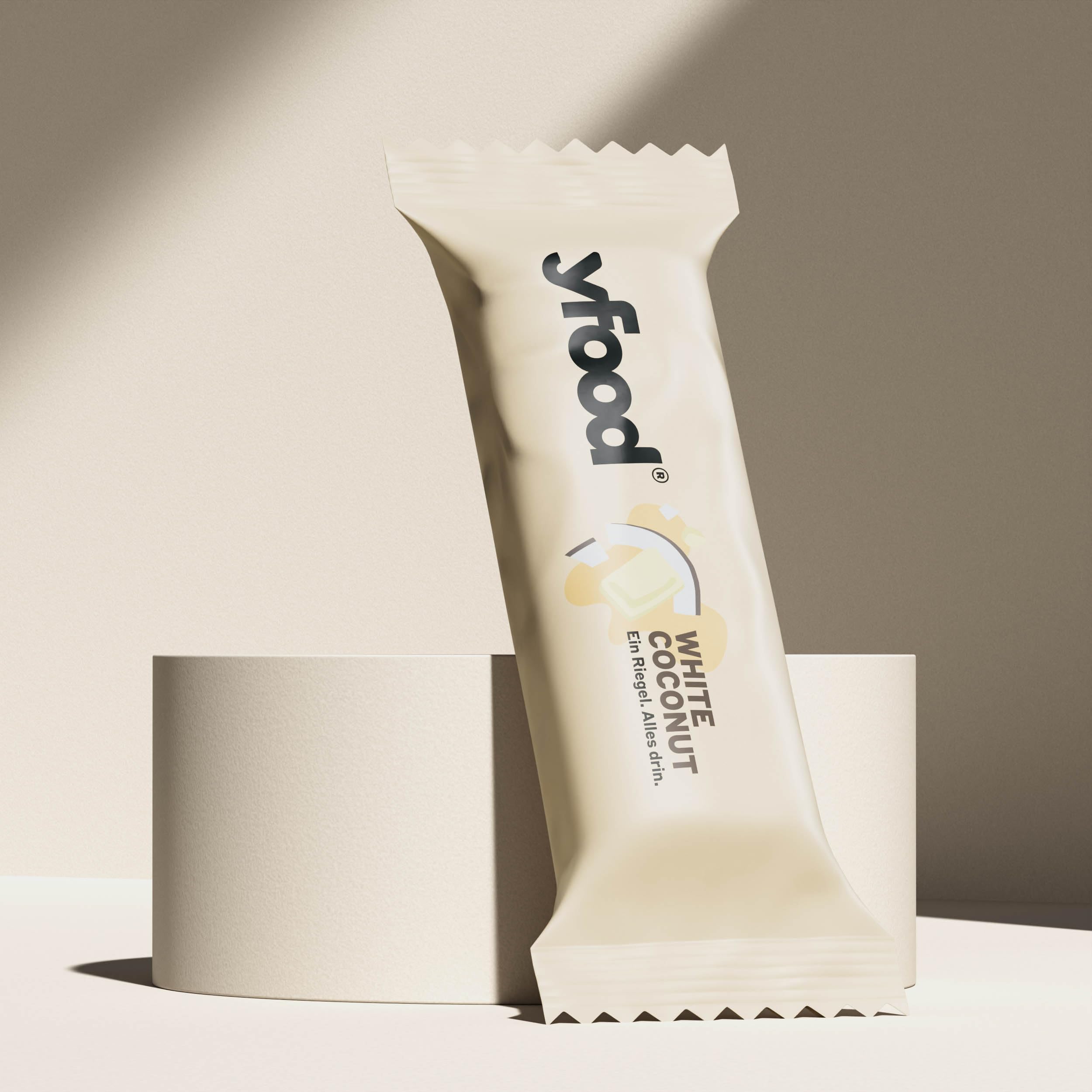 yfood Riegel White Coconut, Leckerer Proteinriegel für unterwegs, THIS IS FOOD, 14g Protein, 25 Vitamine und Mineralstoffe, 12 x 60g, Geschmack Kokosnuss und Weiße Schokolade
