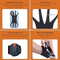 Vista 4 de Soporte de teléfono para correr, correa de muñeca de teléfono con rotación de 360° y desmontable, compatible con iPhone 16/15/13/XR, para Samsung