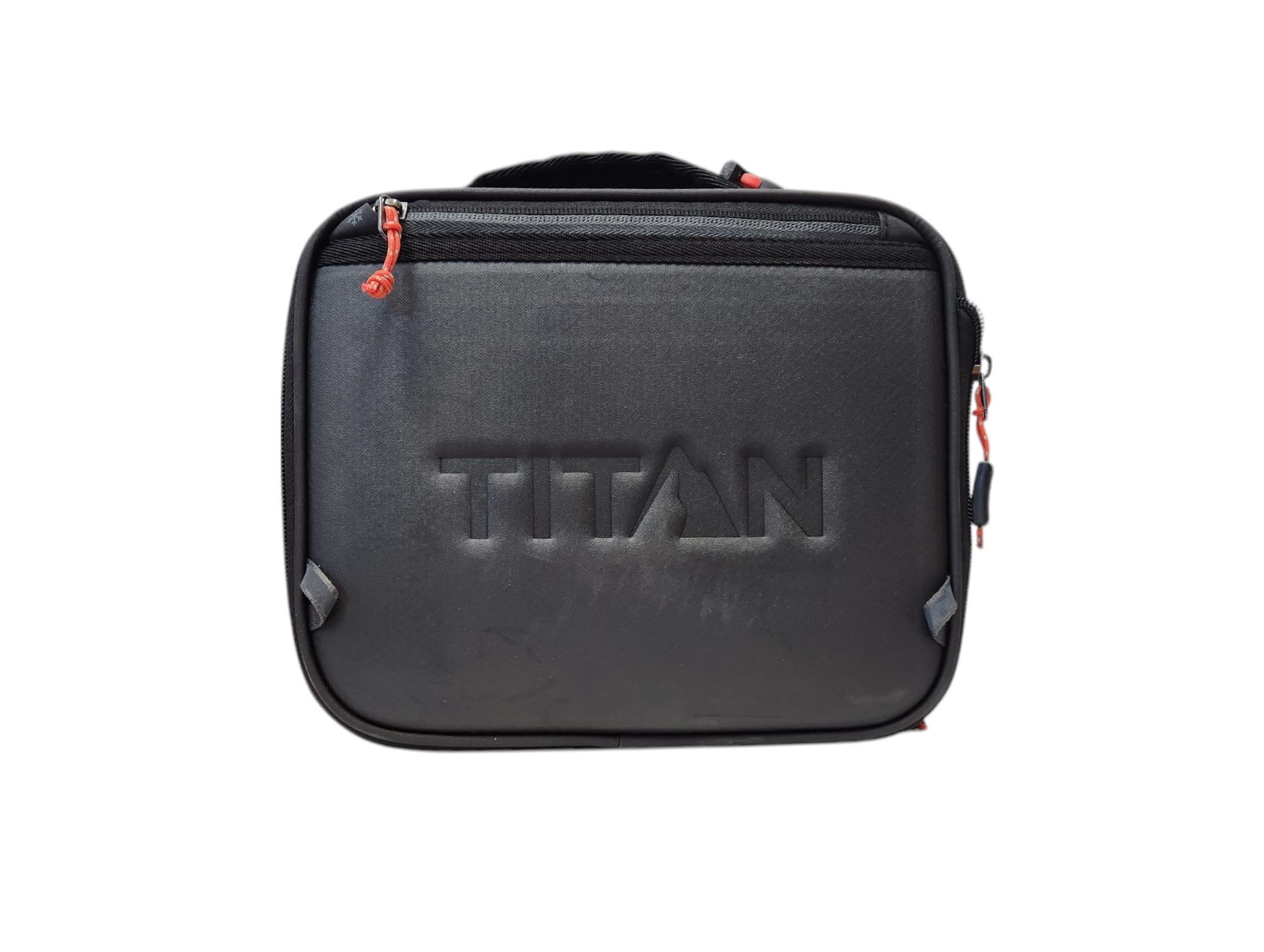 Titan - Bolsa de almuerzo expandible resistente al frío para nevera, con bolsas de hielo de gel reutilizables y juego de recipientes de alimentos, color negro