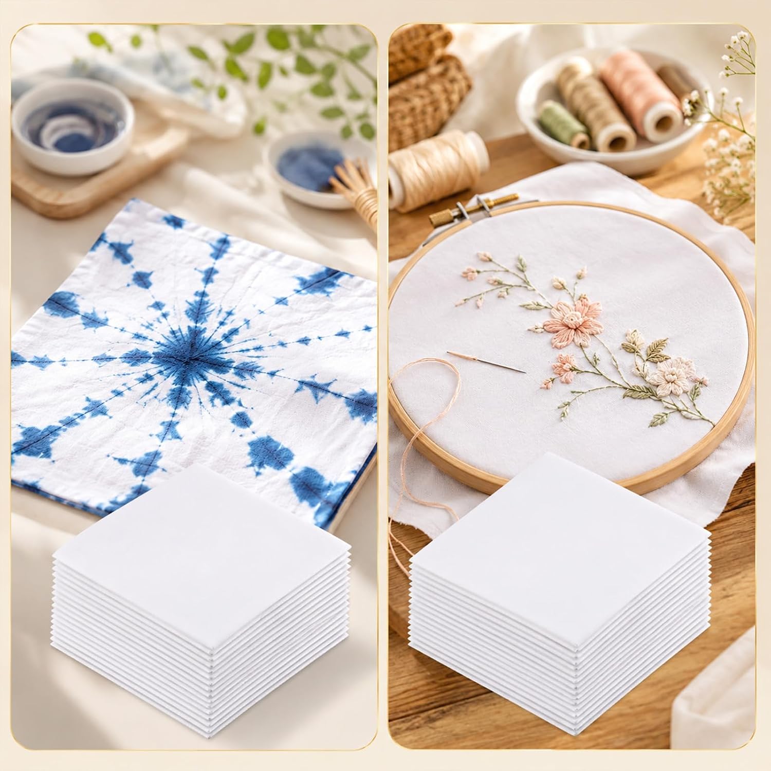 100 Pcs White Handkerchiefs Bulk Men's Handkerchiefs Cotton