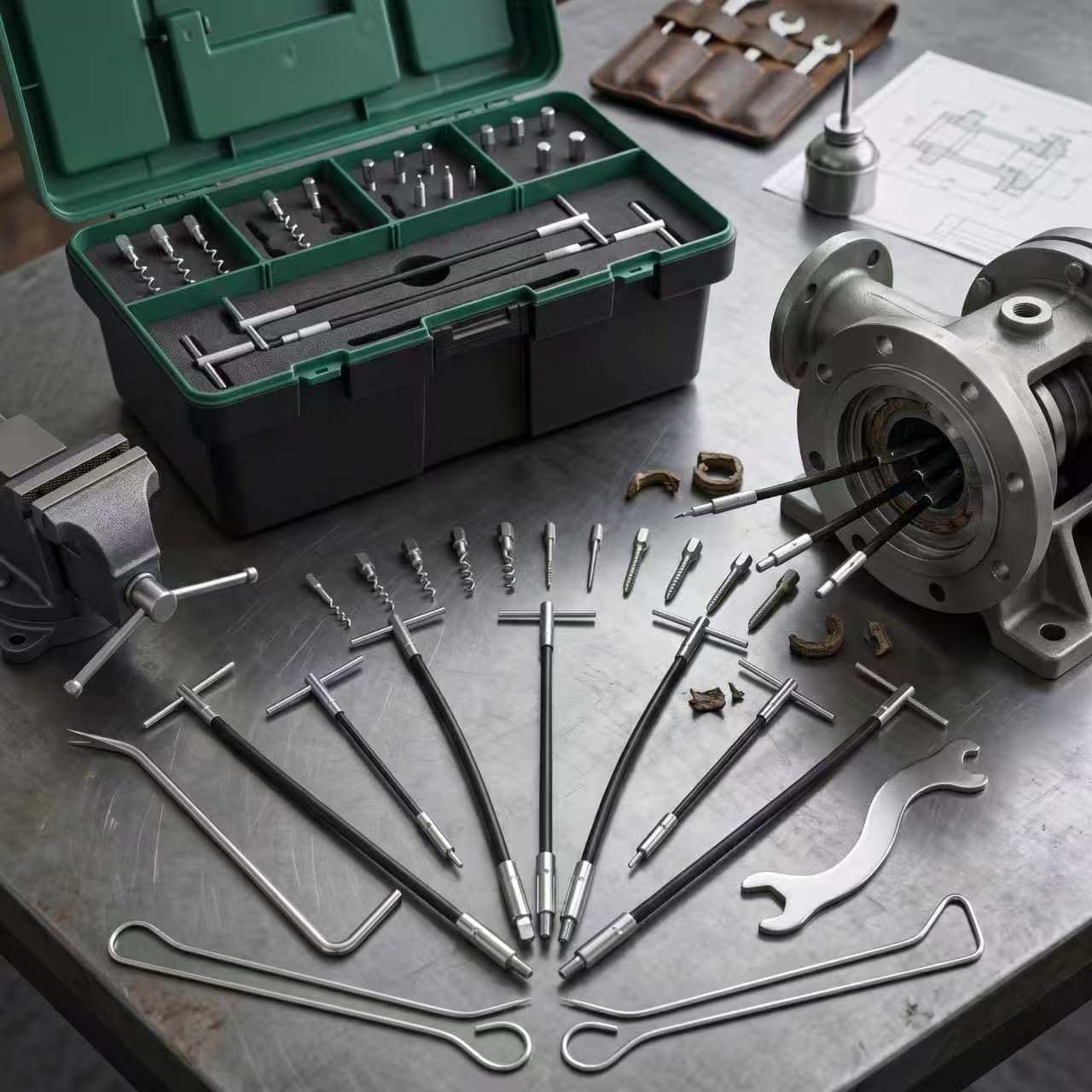 Packing Extractor Set, 23-Piece, Stainless Steel, Flexible Hook, Pump Packing Puller, Valve Packing Removal Tool with Toolbox