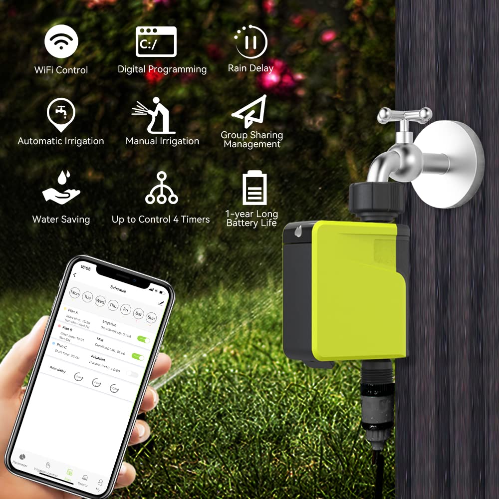 Minuterie d'arrosage pour maison intelligente Tuya, 6 zones, connexion WIFI et contrôleur d'irrigation de jardin, électrovanne d'eau, système de minuterie d'irrigation  15