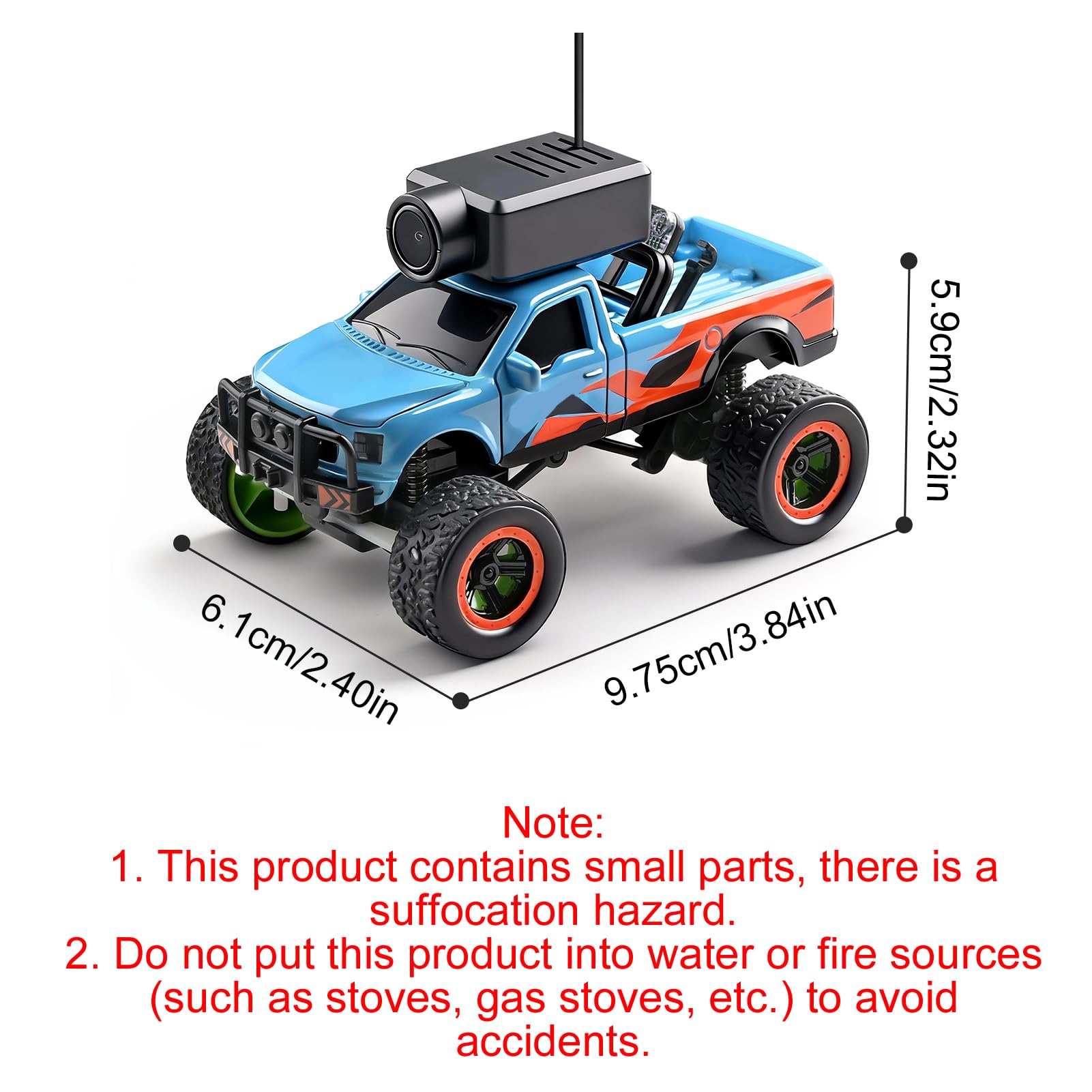 Dilwe Coche RC con Cámara 2,4G, Vehículo Todoterreno con Control Remoto con Cámara HD, Luces LED Giroscópicas Controladas por Aplicación para Conducción Inmersiva (Blue) — view 2