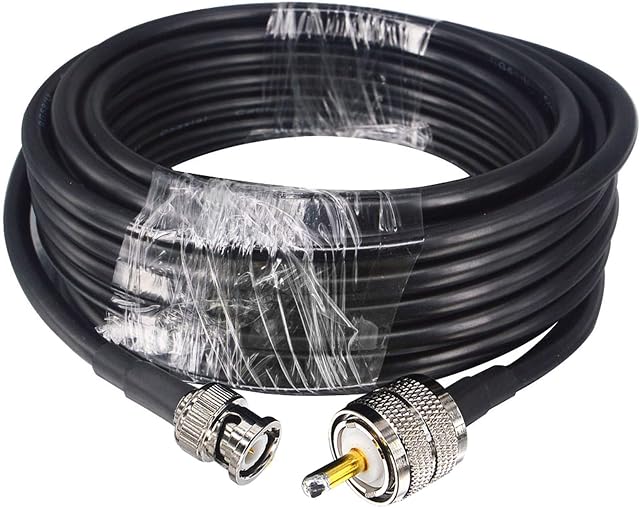 BOOBRIE CB Radio Antenna Cable 5M BNC Male to PL259 UHF Male Plug RG58 Coax Cable BNC to UHF for Two-Way Radio CB Antenna Radio Antenna Analyzer Walkie Talkie Marine VHF radio Mobile Amateur Radio