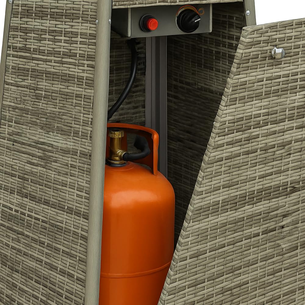 Pyramid Gas-Heizstrahler für den Außenbereich, 13 kW | Heizung mit offener Flamme für Garten, Bar und Restaurants | Abdeckung und Regler im Lieferumfang enthalten | Modernes Design |