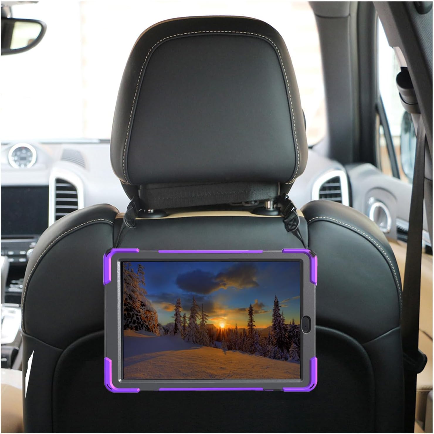 Case for Samsung Galaxy Tab A 10.5 2018 (SM-T590/T595/T597),Portable Heavy Duty Dropproof Protective Cover Case with 360 Rotating Stand,Handle & Shoulder Strap,Stylus Pen (New Purple)