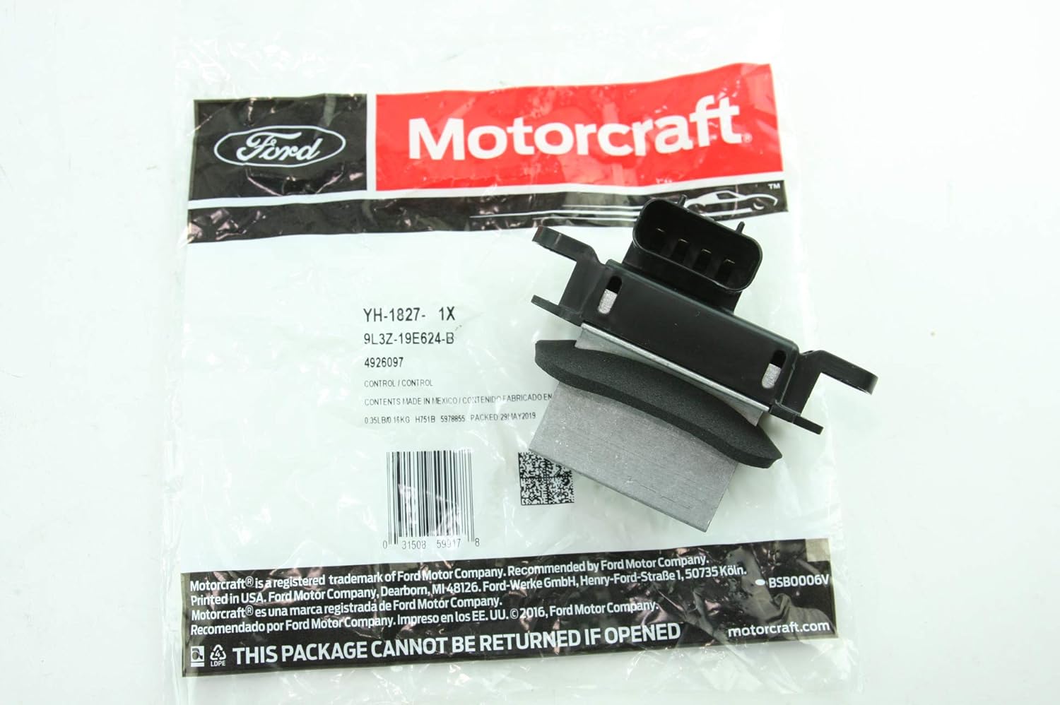 9L3Z19E624B Blower Speed Motor Control Module/Resistor Oem