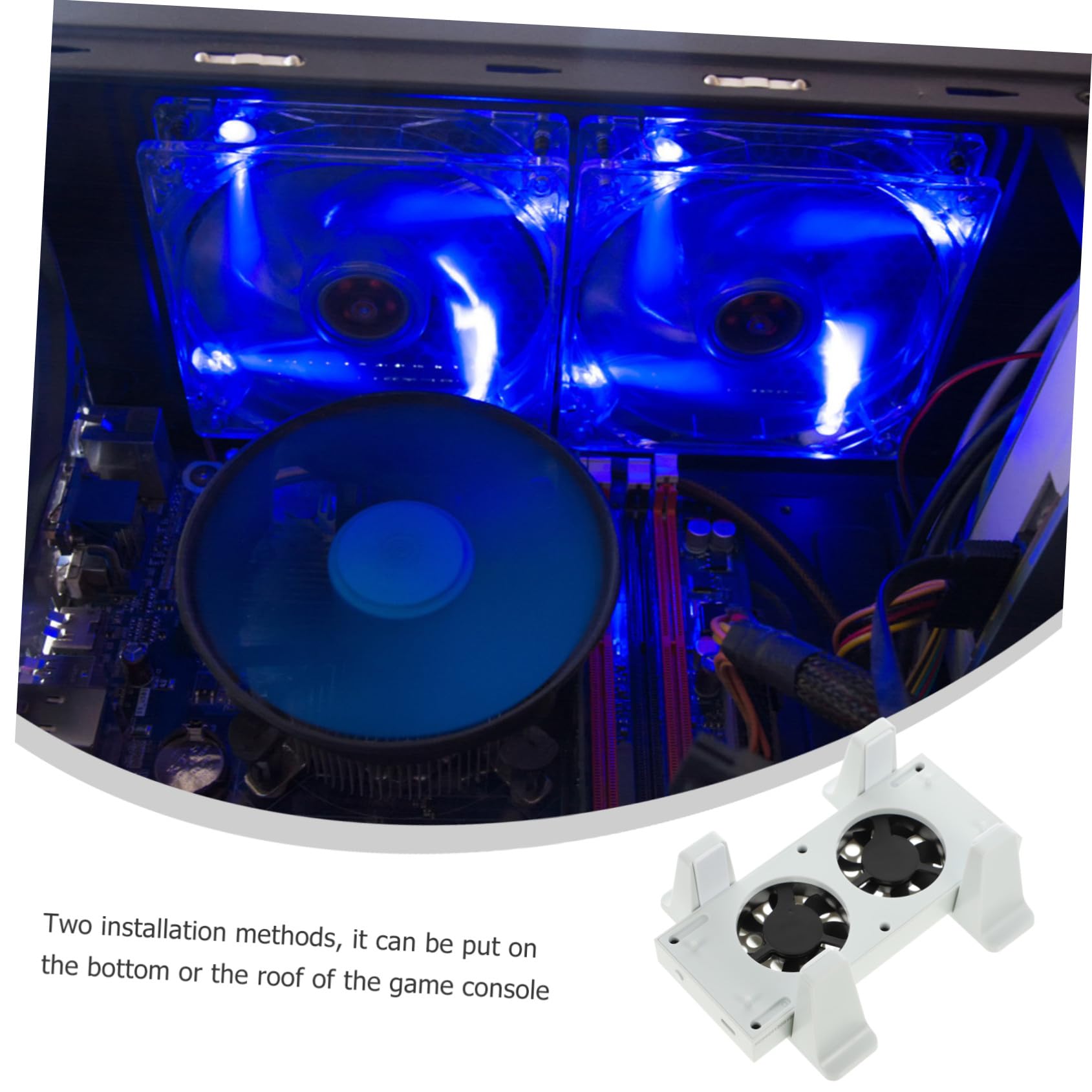 HOMSFOU Soporte Vertical con Ventilador de Refrigeración Doble Blanco Abs | 2 Puertos Usb, Sincronización de Datos y Carga, 3 Velocidades Ajustables, Celebracion Verano
