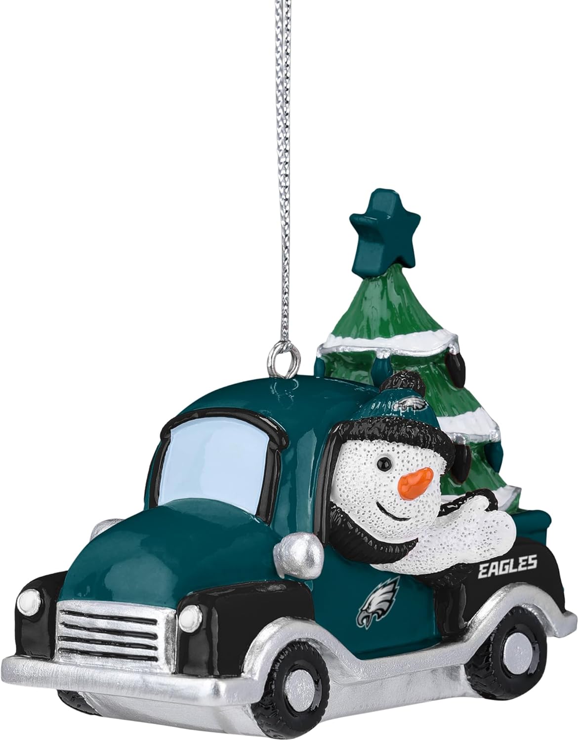 FOCO Philadelphia Eagles NFL Snowman in a Truck Ornament - Image 2