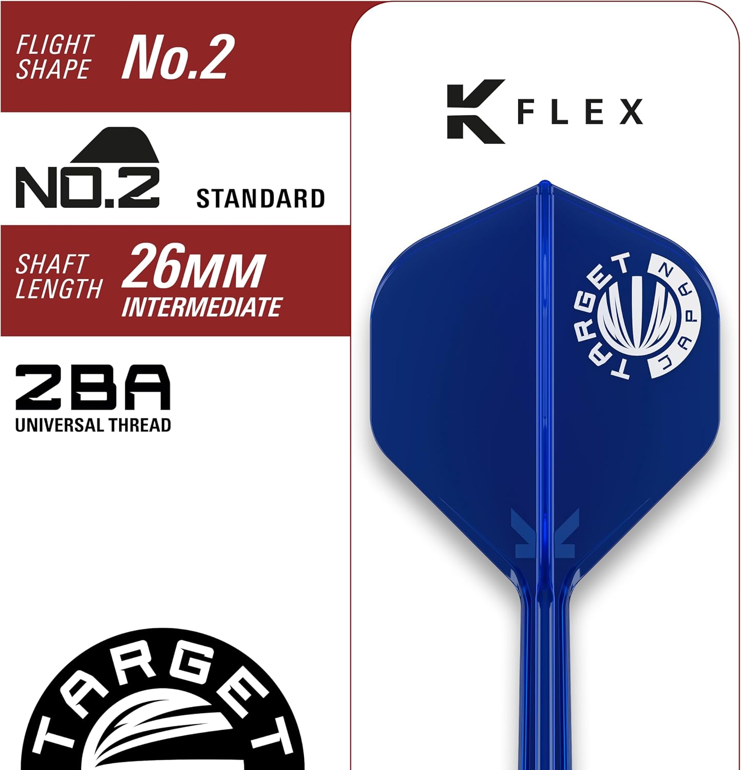 Target Japan Prime Series Zenith G2 Steel Tip Darts with Kflex, 23G/25G | 90% Tungsten Darts Set, K-Flex Flights and Shafts No.2, Nano Swiss Point Tips, Ching Ho Tung Gen 2