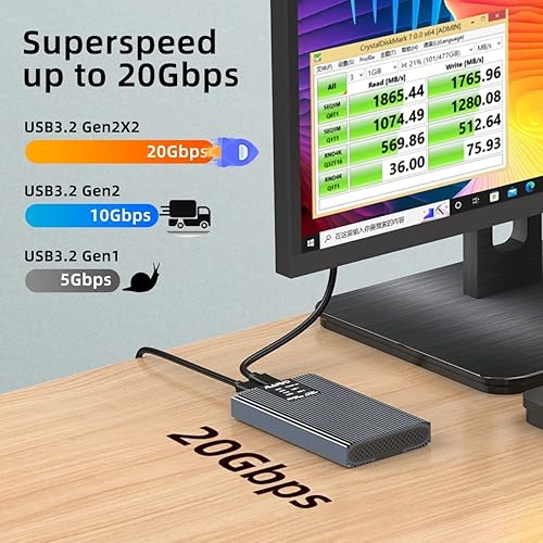 Miniatura 3 de MAIWO NVMe M.2 Duplicator Dual Bay Clone Enclosure USB a NVMe SSD Docking Station Compatible con función de clonación y copia sin conexión-K2022P