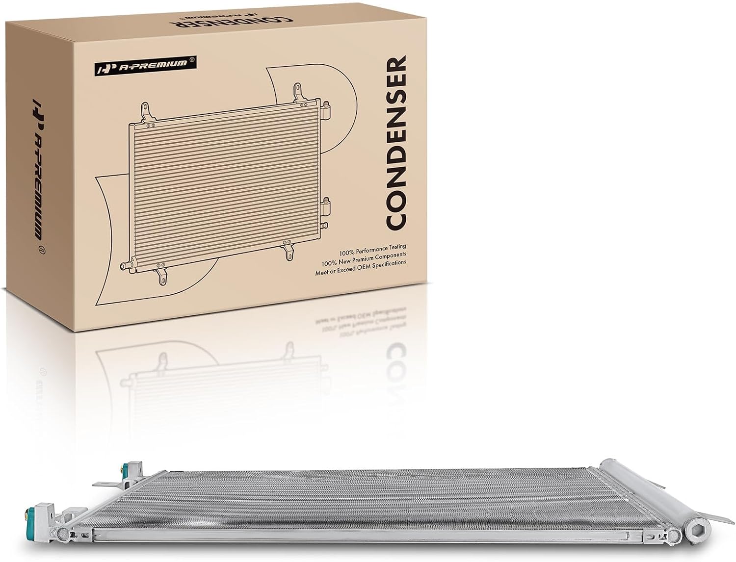 A-Premium Air Conditioning A/C Condenser Compatible with Ford F-250 F-350 Super Duty 2017-2022 V8 6.2L, F-450 F-550 Super Duty 2017-2019 V10 6.8L