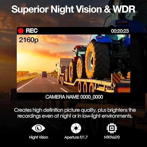 Miniatura 6 de RexingUSA V1-4K Ultra HD Cámara de tablero de coche con pantalla LCD Wi-Fi de 24 pulgadas  Grabadora de cámara de tablero gran angular de 170 con