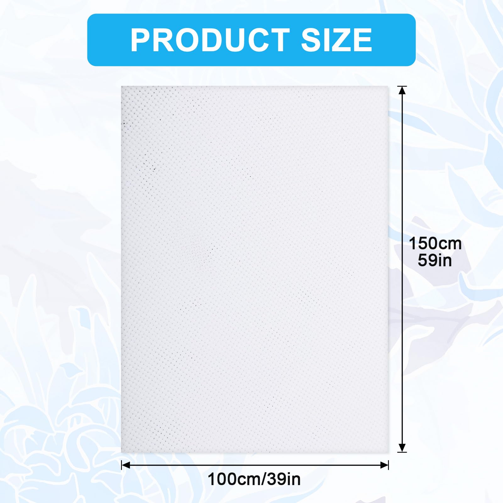 18 Count Aida Cloth Cross Stitch Aida Fabric Large Size Embroidery Cloth Fabric White Cross Stitch Canvas for Home DIY Embroidery (59 by 39 Inch)